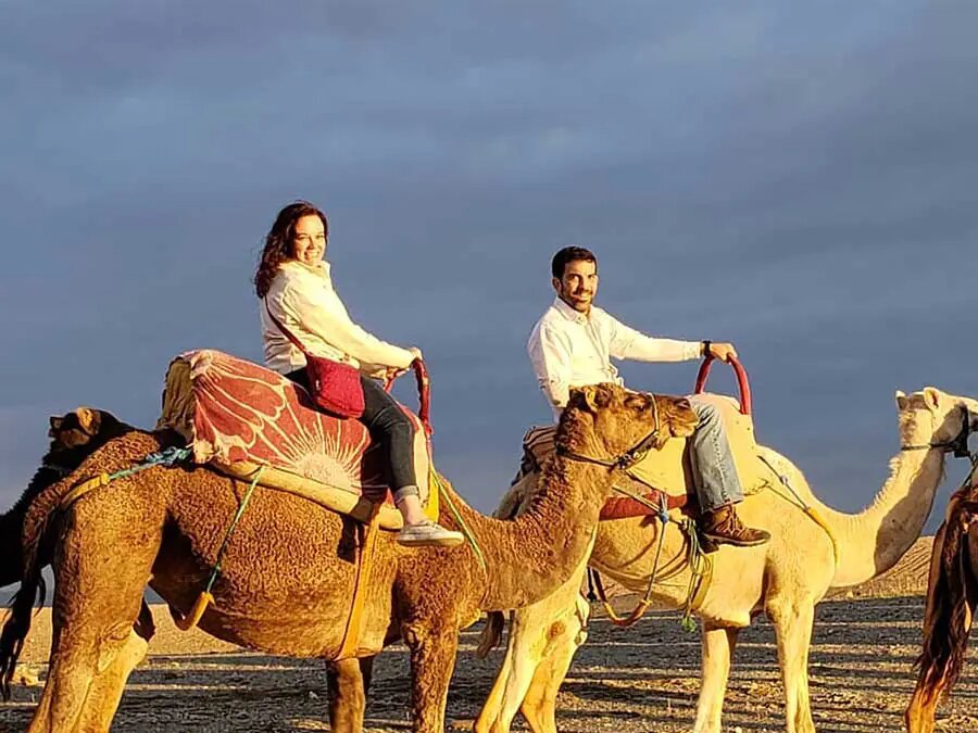 Sunset camel ride in Agafay desert