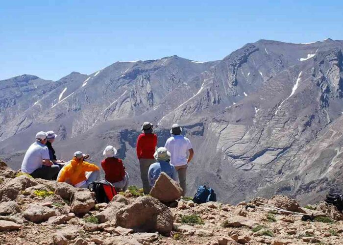Group on a 3 Day Atlas Mountain Trek enjoying the view.