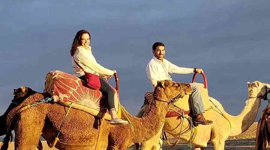 Sunset camel ride in Agafay desert