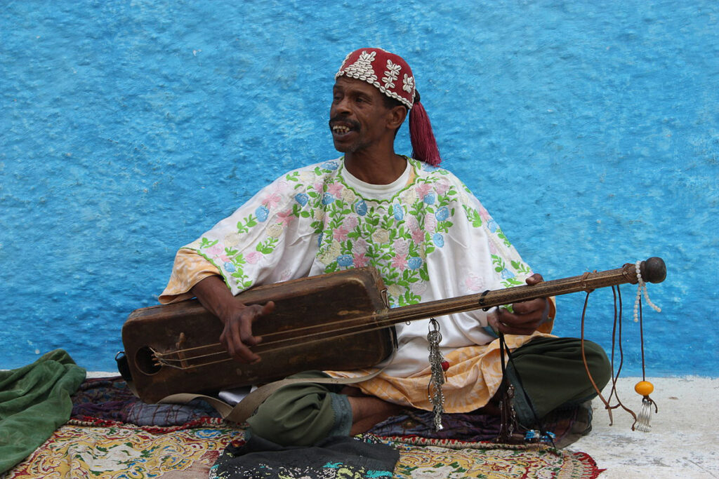 Gnawa musician in Essaouira