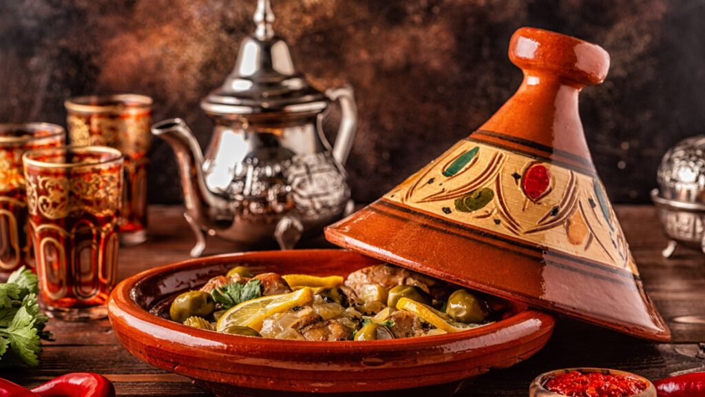Moroccan chicked Tagine and Mint tea set