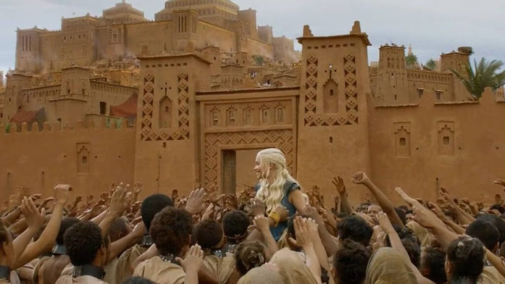Crowd scene at Kasbah Ait Ben Haddou during a Game of Thrones shoot.
